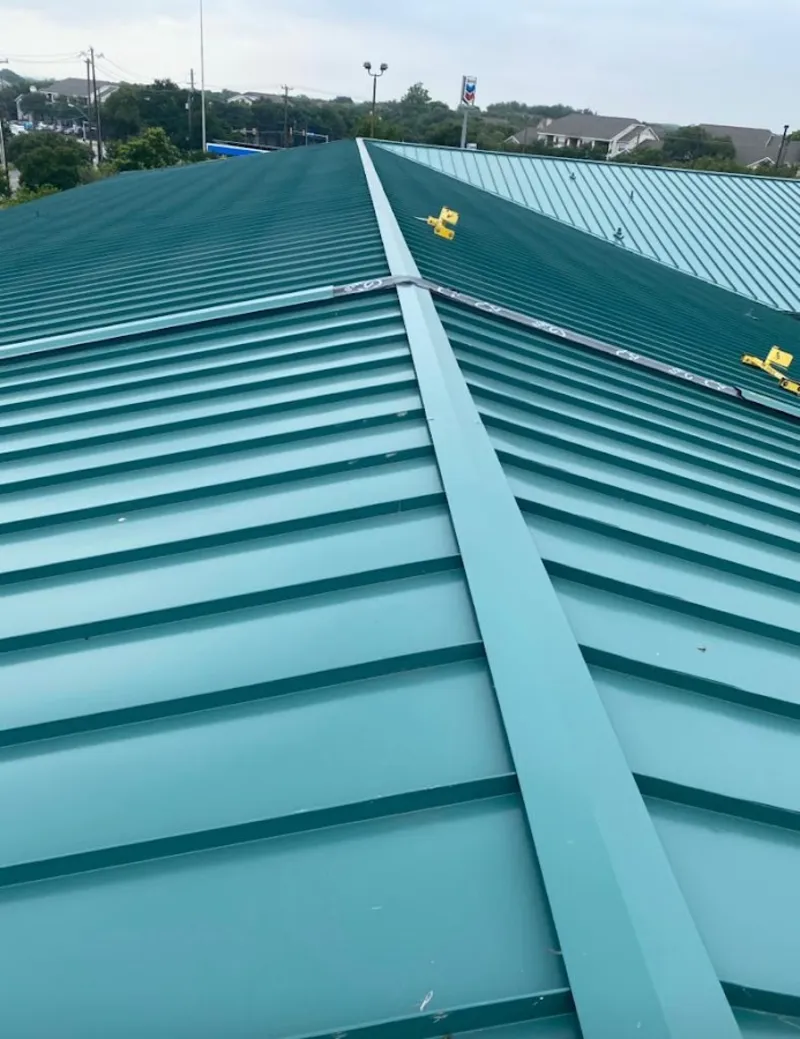 Green commercial metal roof ridge and valley for Metal Roof Repair in Thurmont